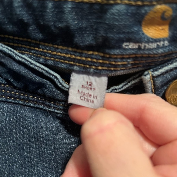 Carhartt slim fit , double knee jeans. Size 12. Blue. Great shape. - Picture 2 of 8